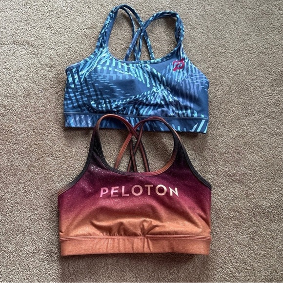Peloton set of 6 strappy sports bras medium VGUC - Picture 3 of 4